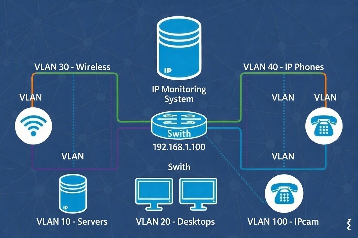 Segmentacja VLAN dla systemu monitoringu IP
